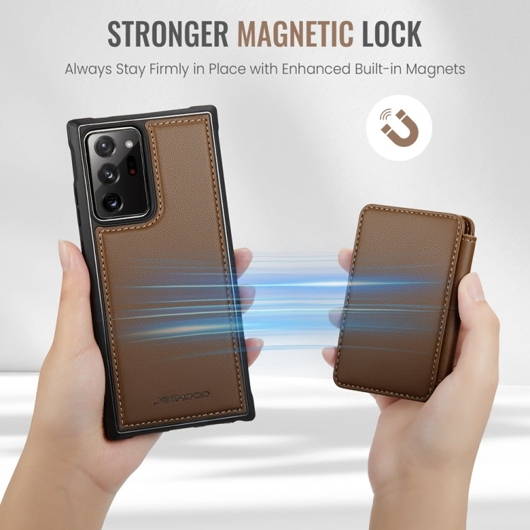 For Samsung Galaxy Note20 Ultra JEEHOOD J05 Business Magnetic Style RFID Leather Phone Case