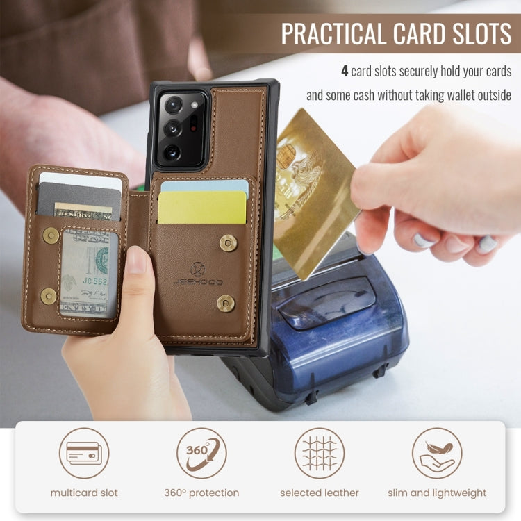 For Samsung Galaxy Note20 Ultra JEEHOOD J05 Business Magnetic Style RFID Leather Phone Case