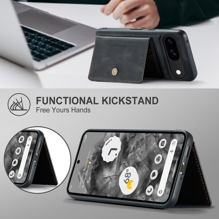 For Google Pixel 9 JEEHOOD J01 Retro Magnetic Detachable Wallet Phone Case