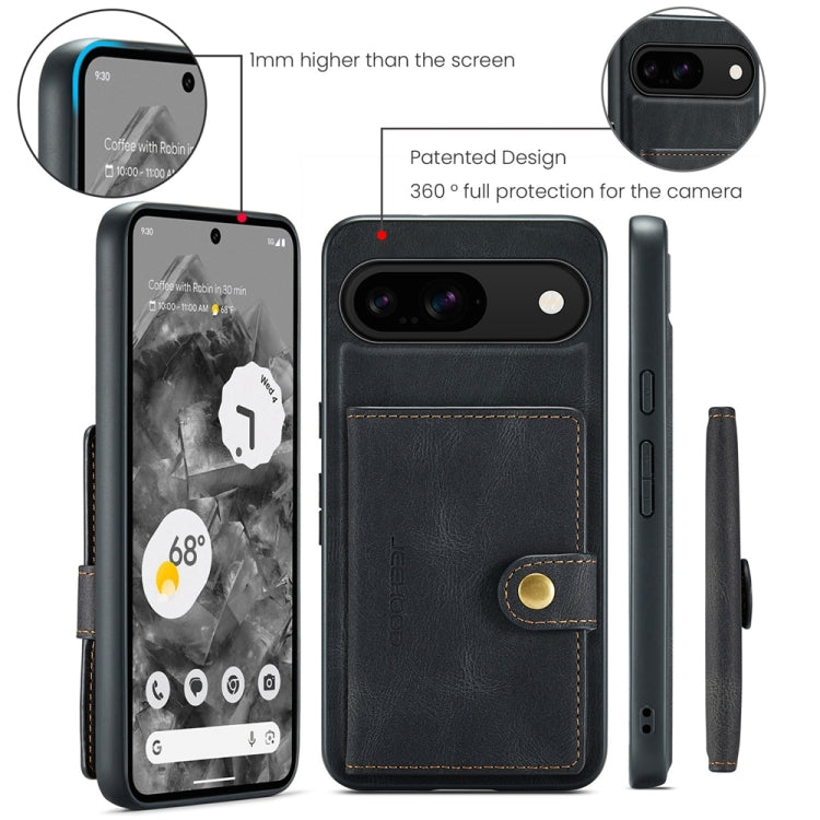 For Google Pixel 9 JEEHOOD J01 Retro Magnetic Detachable Wallet Phone Case