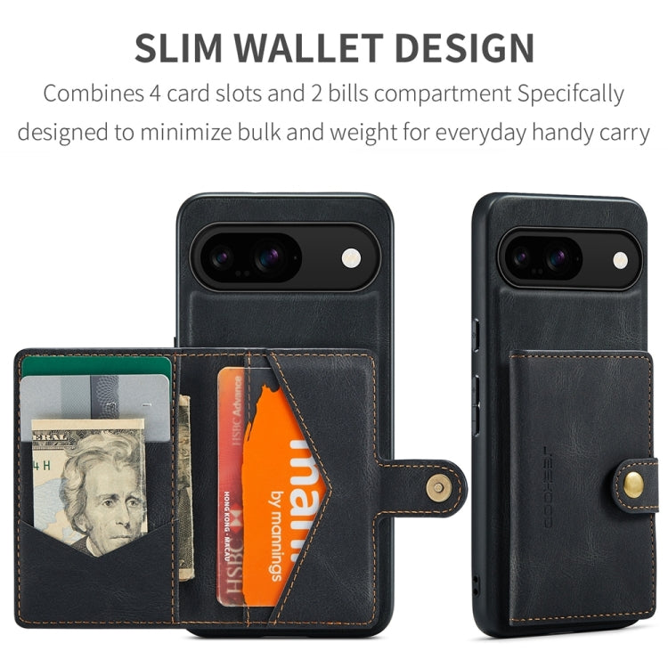 For Google Pixel 9 JEEHOOD J01 Retro Magnetic Detachable Wallet Phone Case