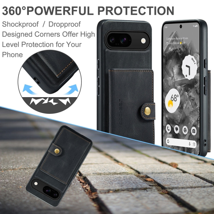 For Google Pixel 9 JEEHOOD J01 Retro Magnetic Detachable Wallet Phone Case