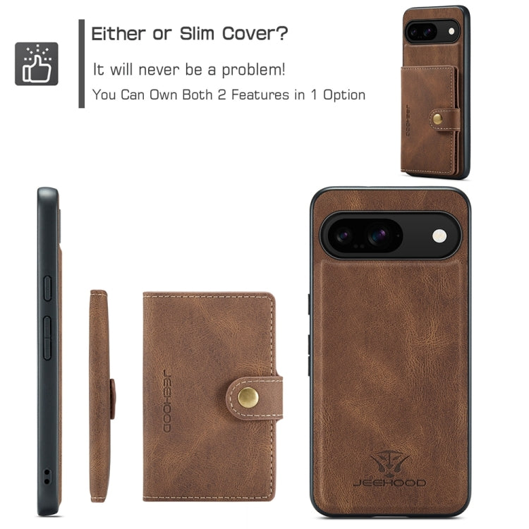 For Google Pixel 9 JEEHOOD J01 Retro Magnetic Detachable Wallet Phone Case
