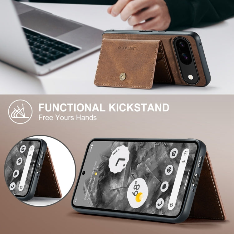 For Google Pixel 9 JEEHOOD J01 Retro Magnetic Detachable Wallet Phone Case