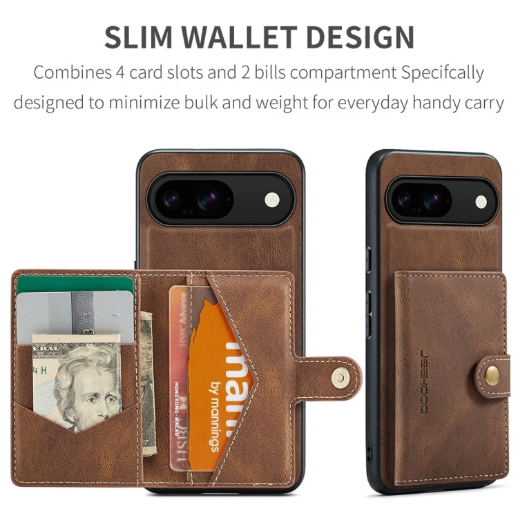 For Google Pixel 9 JEEHOOD J01 Retro Magnetic Detachable Wallet Phone Case