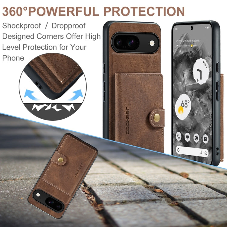 For Google Pixel 9 JEEHOOD J01 Retro Magnetic Detachable Wallet Phone Case