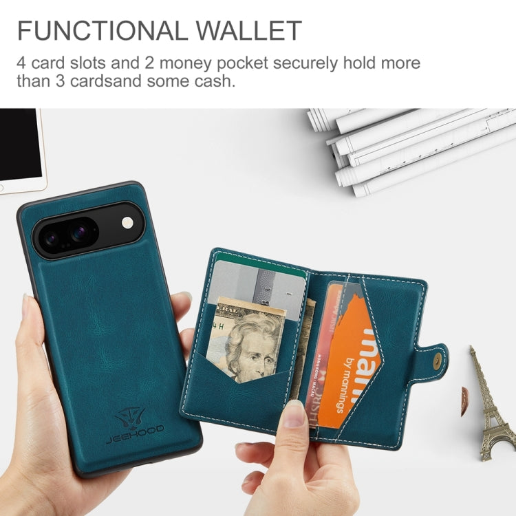 For Google Pixel 9 JEEHOOD J01 Retro Magnetic Detachable Wallet Phone Case