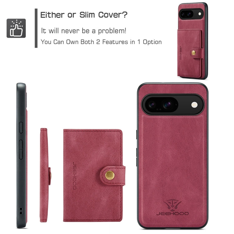For Google Pixel 9 JEEHOOD J01 Retro Magnetic Detachable Wallet Phone Case