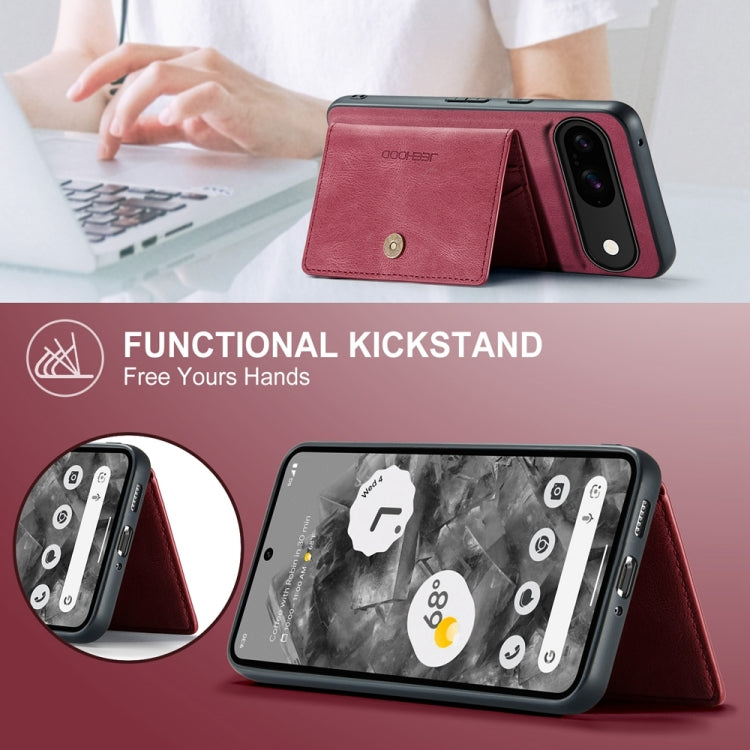 For Google Pixel 9 JEEHOOD J01 Retro Magnetic Detachable Wallet Phone Case