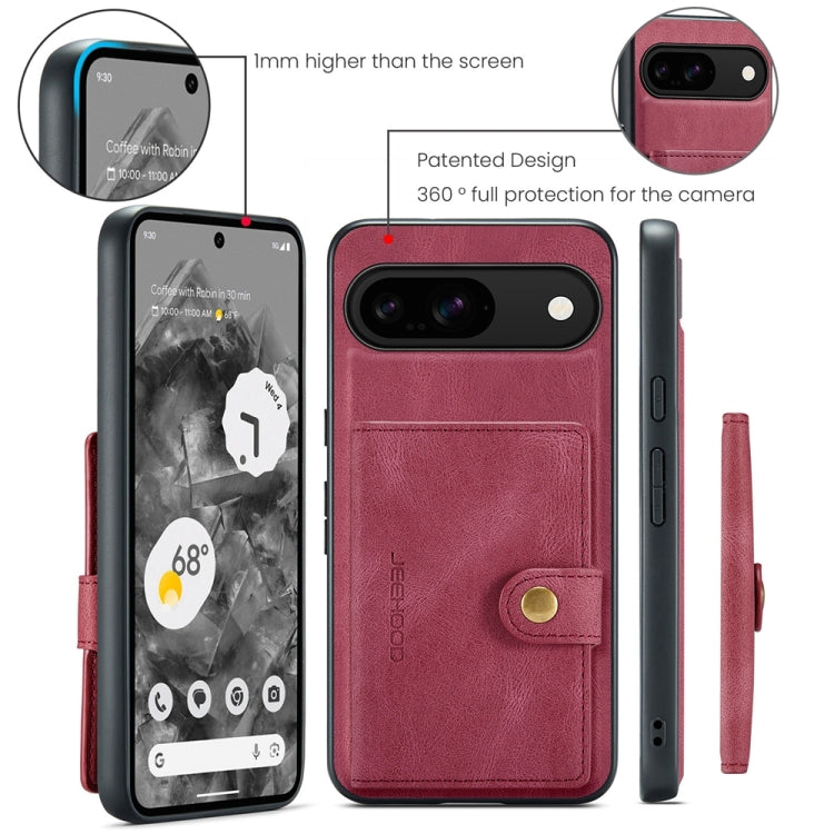 For Google Pixel 9 JEEHOOD J01 Retro Magnetic Detachable Wallet Phone Case