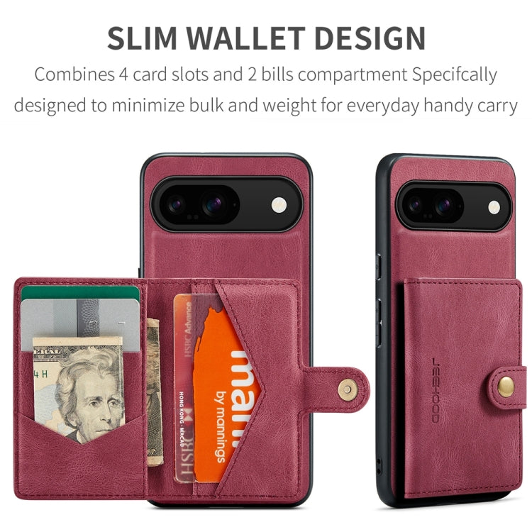 For Google Pixel 9 JEEHOOD J01 Retro Magnetic Detachable Wallet Phone Case