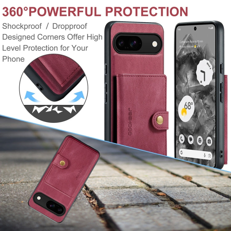 For Google Pixel 9 JEEHOOD J01 Retro Magnetic Detachable Wallet Phone Case