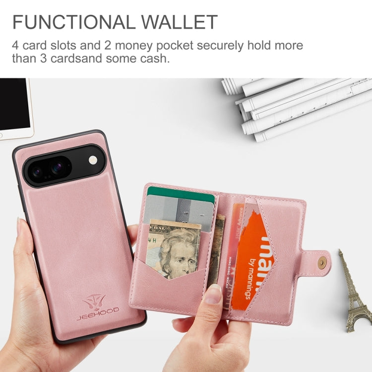 For Google Pixel 9 JEEHOOD J01 Retro Magnetic Detachable Wallet Phone Case