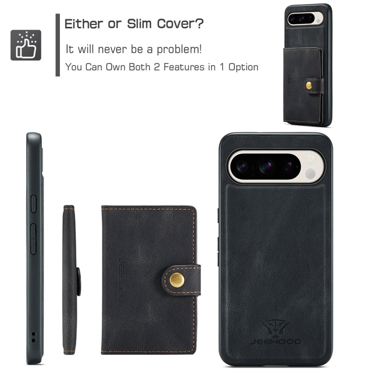 For Google Pixel 9 Pro JEEHOOD J01 Retro Magnetic Detachable Wallet Phone Case