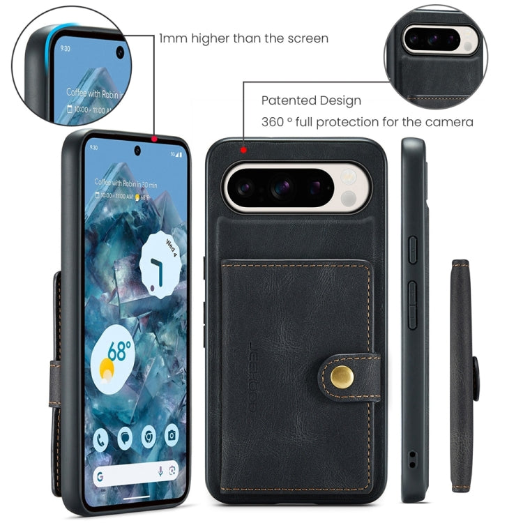 For Google Pixel 9 Pro JEEHOOD J01 Retro Magnetic Detachable Wallet Phone Case