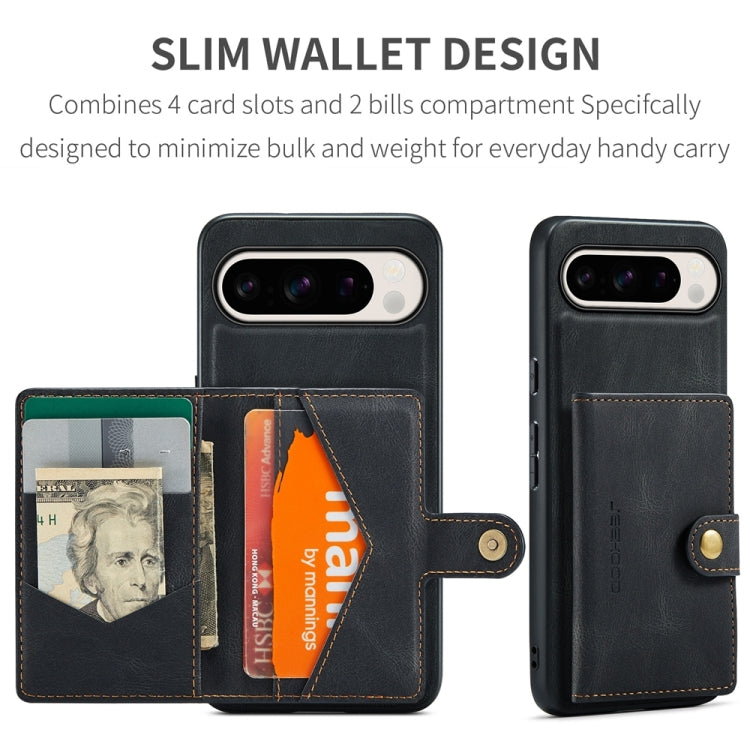 For Google Pixel 9 Pro JEEHOOD J01 Retro Magnetic Detachable Wallet Phone Case