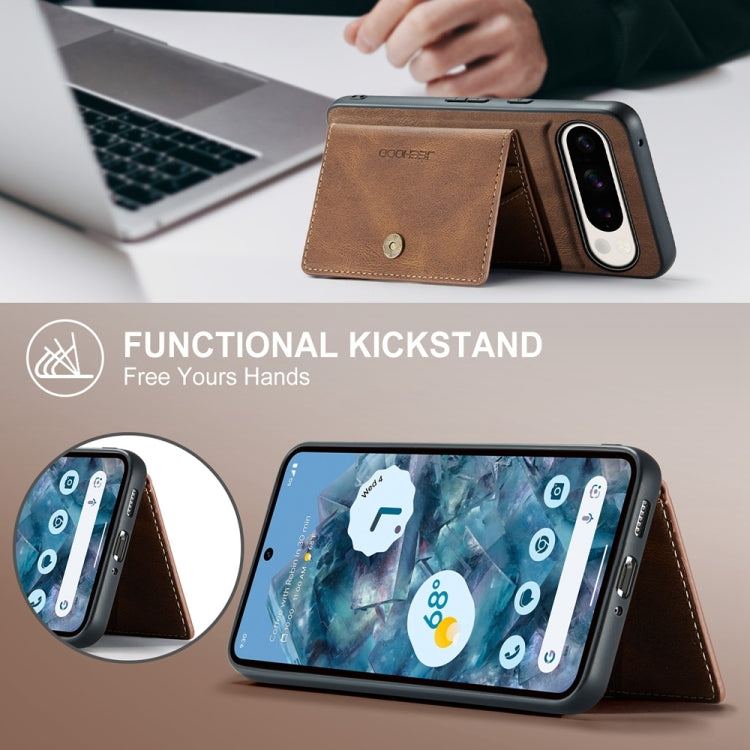 For Google Pixel 9 Pro JEEHOOD J01 Retro Magnetic Detachable Wallet Phone Case
