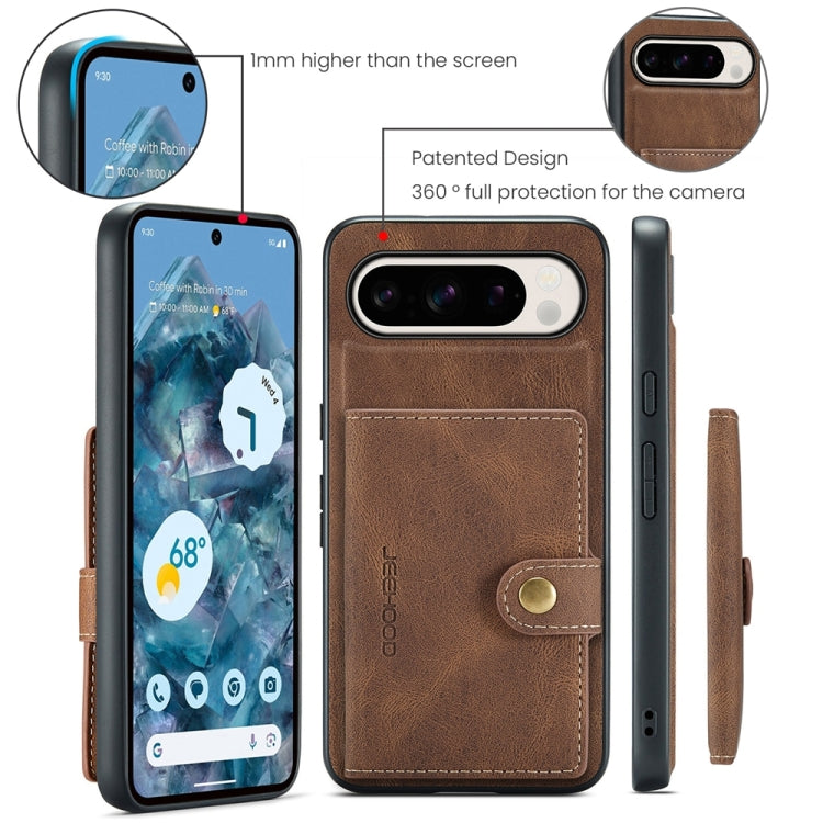 For Google Pixel 9 Pro JEEHOOD J01 Retro Magnetic Detachable Wallet Phone Case