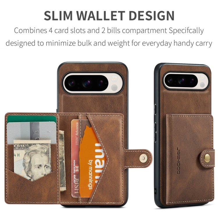 For Google Pixel 9 Pro JEEHOOD J01 Retro Magnetic Detachable Wallet Phone Case