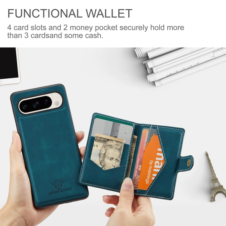 For Google Pixel 9 Pro JEEHOOD J01 Retro Magnetic Detachable Wallet Phone Case