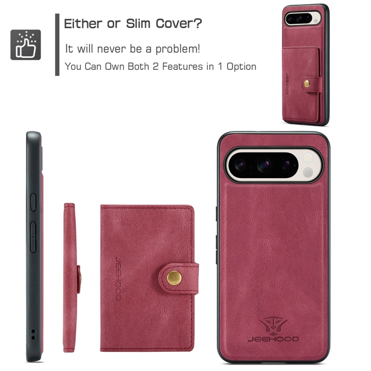 For Google Pixel 9 Pro JEEHOOD J01 Retro Magnetic Detachable Wallet Phone Case