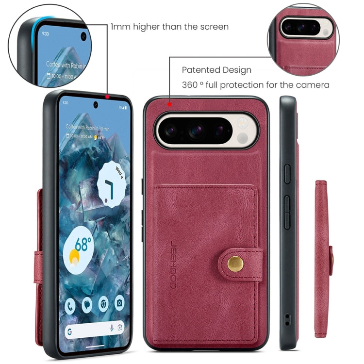 For Google Pixel 9 Pro JEEHOOD J01 Retro Magnetic Detachable Wallet Phone Case