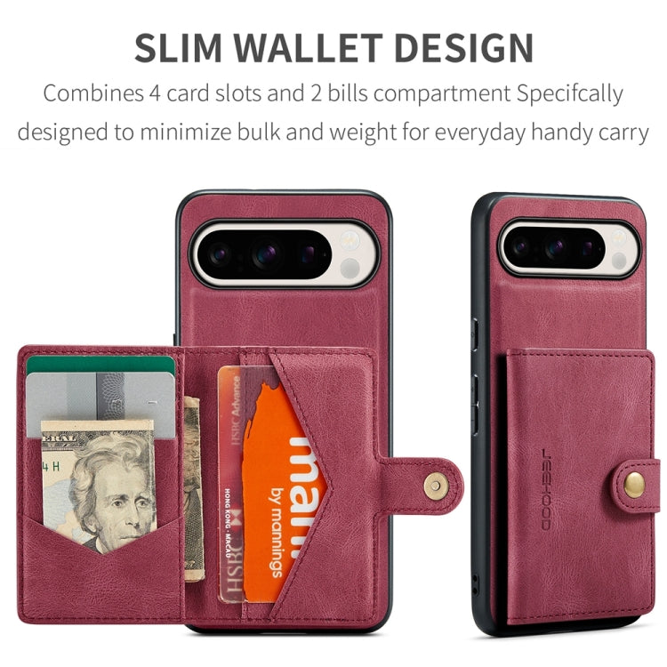 For Google Pixel 9 Pro JEEHOOD J01 Retro Magnetic Detachable Wallet Phone Case