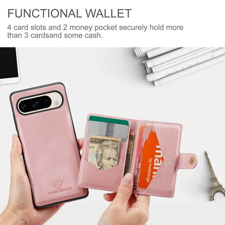 For Google Pixel 9 Pro JEEHOOD J01 Retro Magnetic Detachable Wallet Phone Case