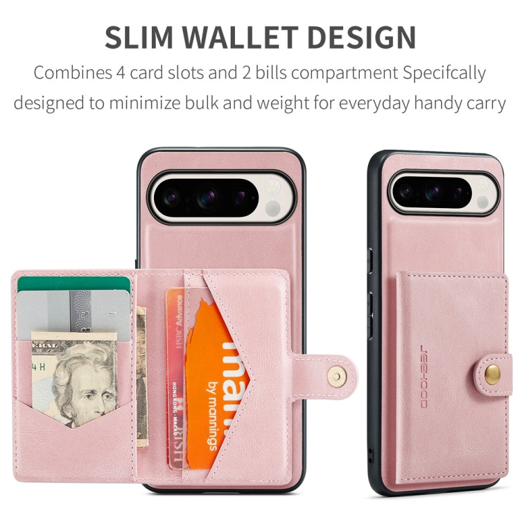 For Google Pixel 9 Pro JEEHOOD J01 Retro Magnetic Detachable Wallet Phone Case