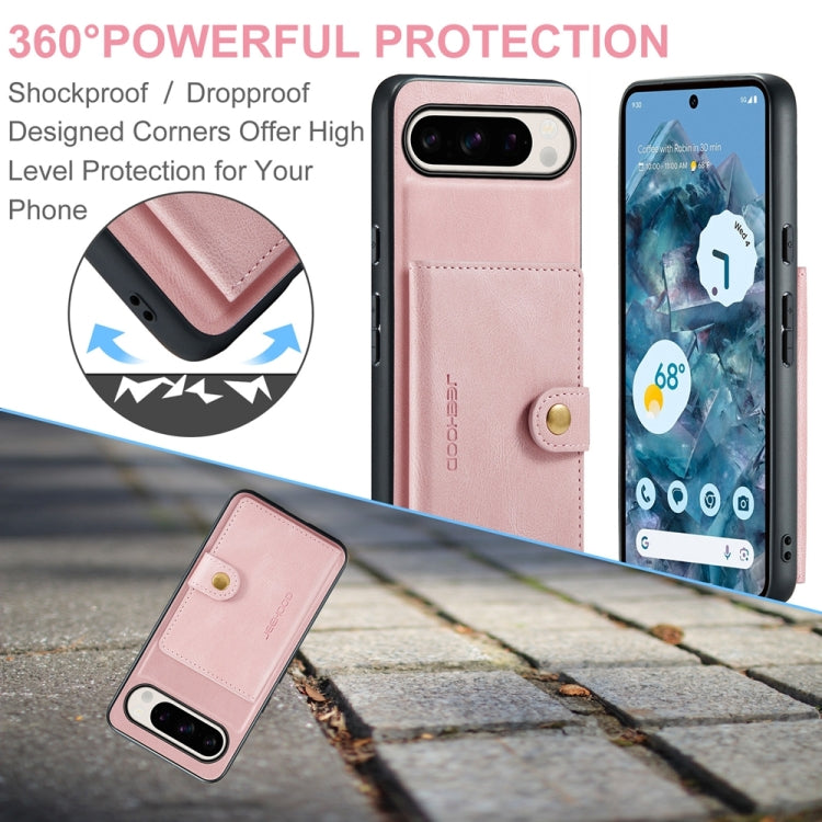 For Google Pixel 9 Pro JEEHOOD J01 Retro Magnetic Detachable Wallet Phone Case