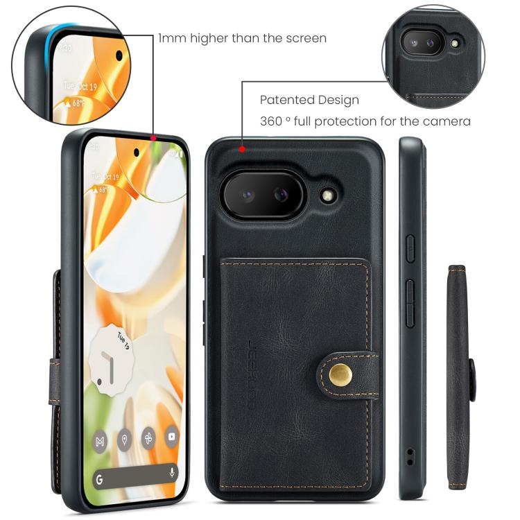 For Google Pixel 9a JEEHOOD J01 Retro Magnetic Detachable Wallet Phone Case