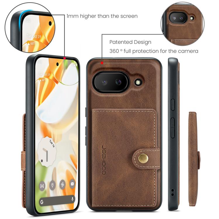 For Google Pixel 9a JEEHOOD J01 Retro Magnetic Detachable Wallet Phone Case