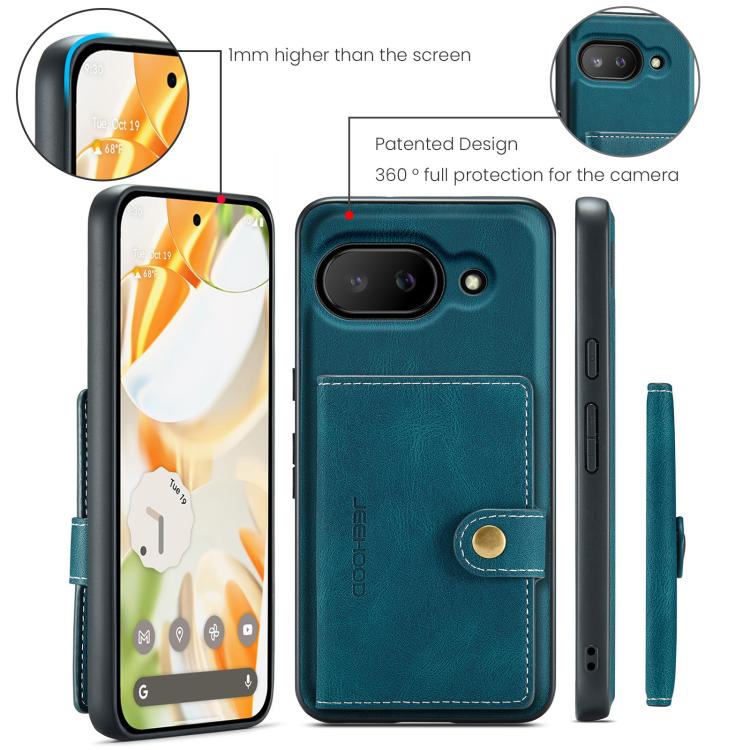 For Google Pixel 9a JEEHOOD J01 Retro Magnetic Detachable Wallet Phone Case