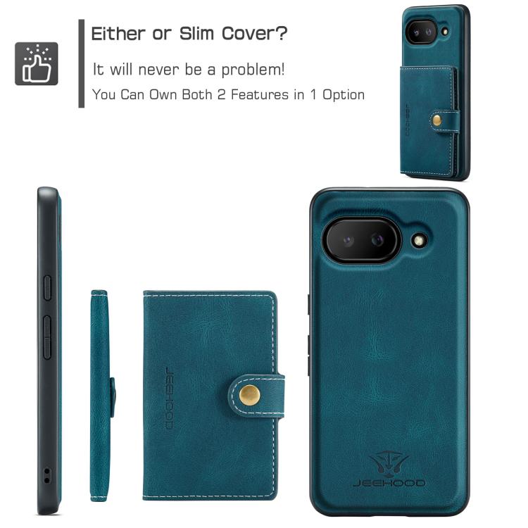 For Google Pixel 9a JEEHOOD J01 Retro Magnetic Detachable Wallet Phone Case