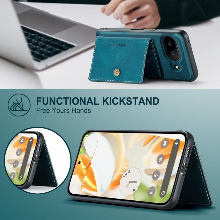 For Google Pixel 9a JEEHOOD J01 Retro Magnetic Detachable Wallet Phone Case