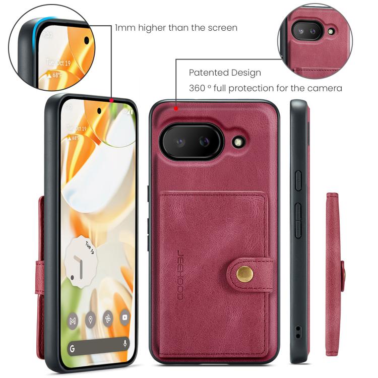 For Google Pixel 9a JEEHOOD J01 Retro Magnetic Detachable Wallet Phone Case