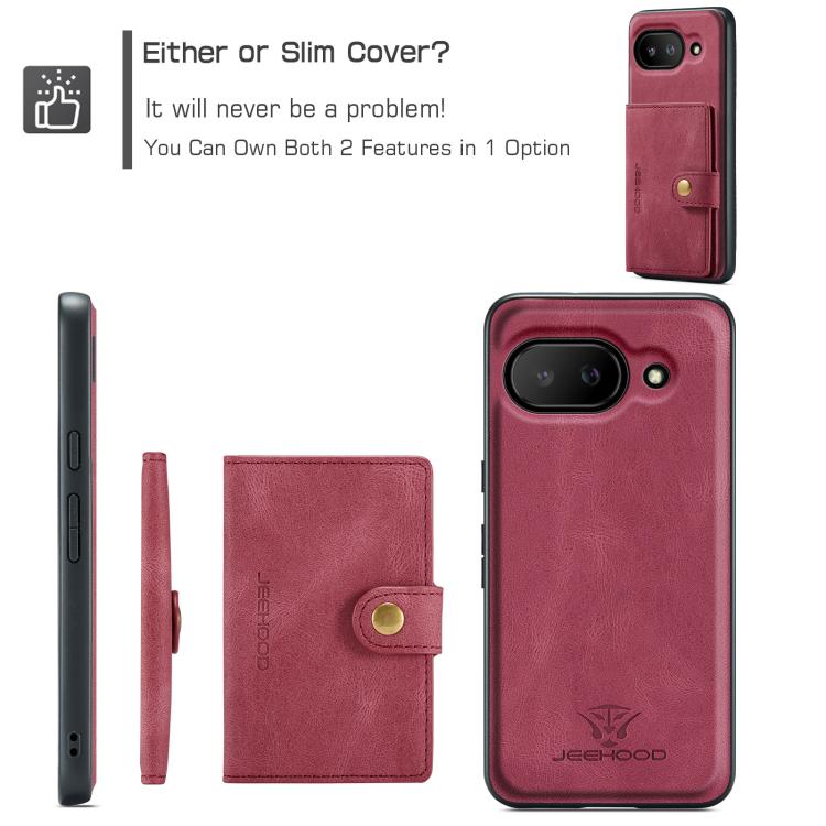 For Google Pixel 9a JEEHOOD J01 Retro Magnetic Detachable Wallet Phone Case