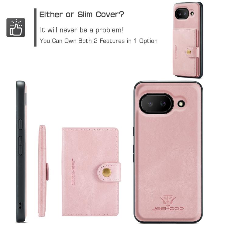 For Google Pixel 9a JEEHOOD J01 Retro Magnetic Detachable Wallet Phone Case