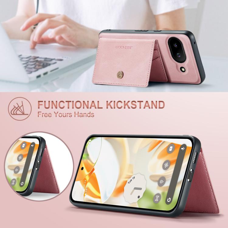 For Google Pixel 9a JEEHOOD J01 Retro Magnetic Detachable Wallet Phone Case