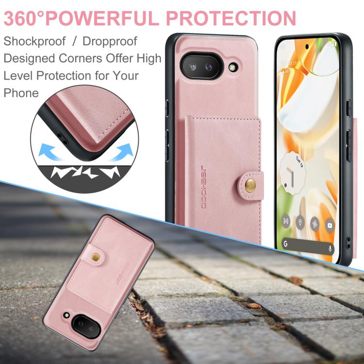 For Google Pixel 9a JEEHOOD J01 Retro Magnetic Detachable Wallet Phone Case