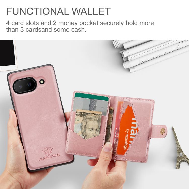 For Google Pixel 9a JEEHOOD J01 Retro Magnetic Detachable Wallet Phone Case