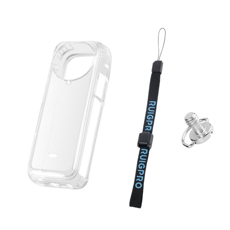 For Insta360 X4 Clear 1.5mm Soft TPU Protective Case With Hand Strap