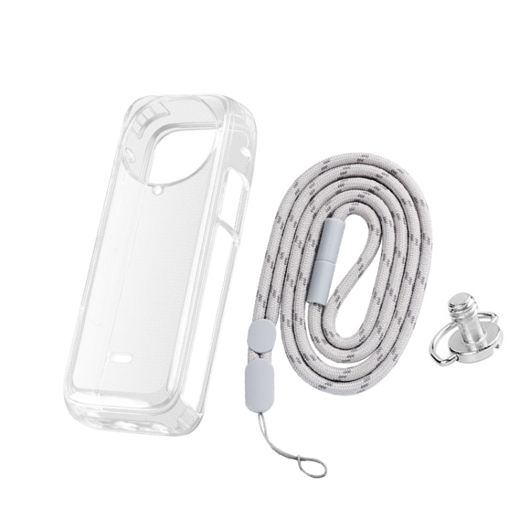For Insta360 X4 Clear 1.5mm Soft TPU Protective Case With Neck Strap