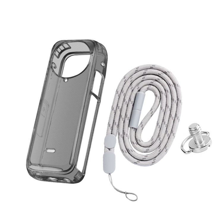 For Insta360 X4 Clear 1.5mm Soft TPU Protective Case With Neck Strap
