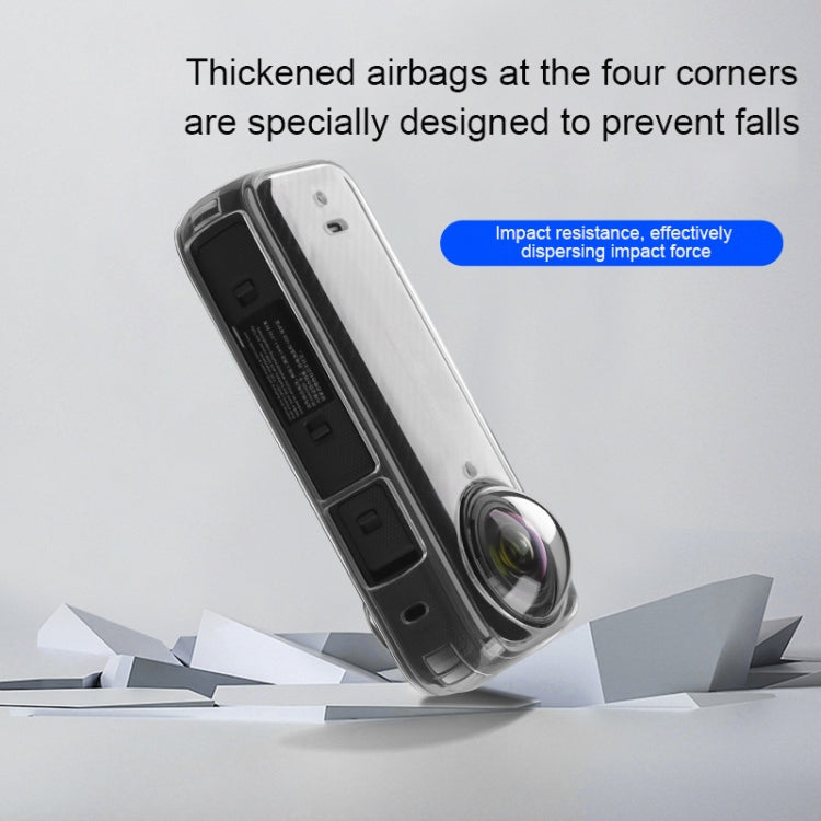 For Insta360 X4 Clear 1.5mm Soft TPU Protective Case With Neck Strap