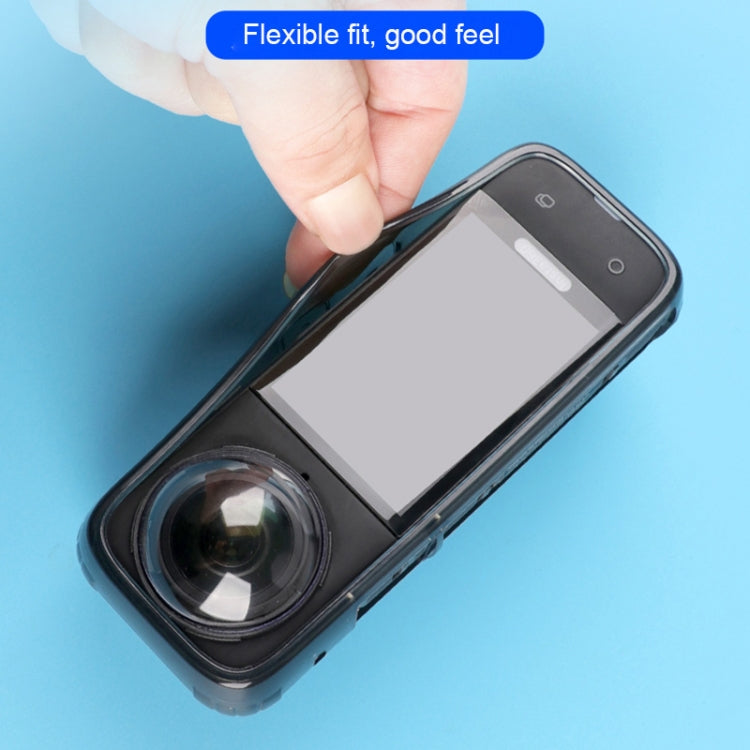 For Insta360 X4 Clear 1.5mm Soft TPU Protective Case With Neck Strap