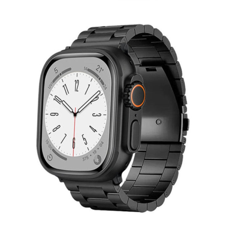 For Apple Watch Ultra 49mm 3-Bead Flat Buckle Titanium Alloy Watch Band
