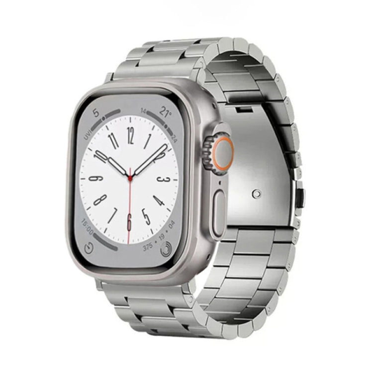 For Apple Watch SE 40mm 3-Bead Flat Buckle Titanium Alloy Watch Band