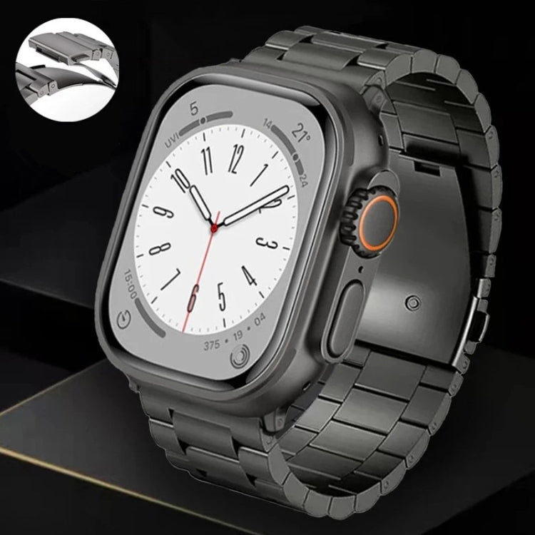For Apple Watch SE 40mm 3-Bead Flat Buckle Titanium Alloy Watch Band