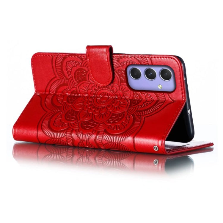 For Samsung Galaxy A55 5G Sun Mandala Embossing Pattern Phone Leather Case